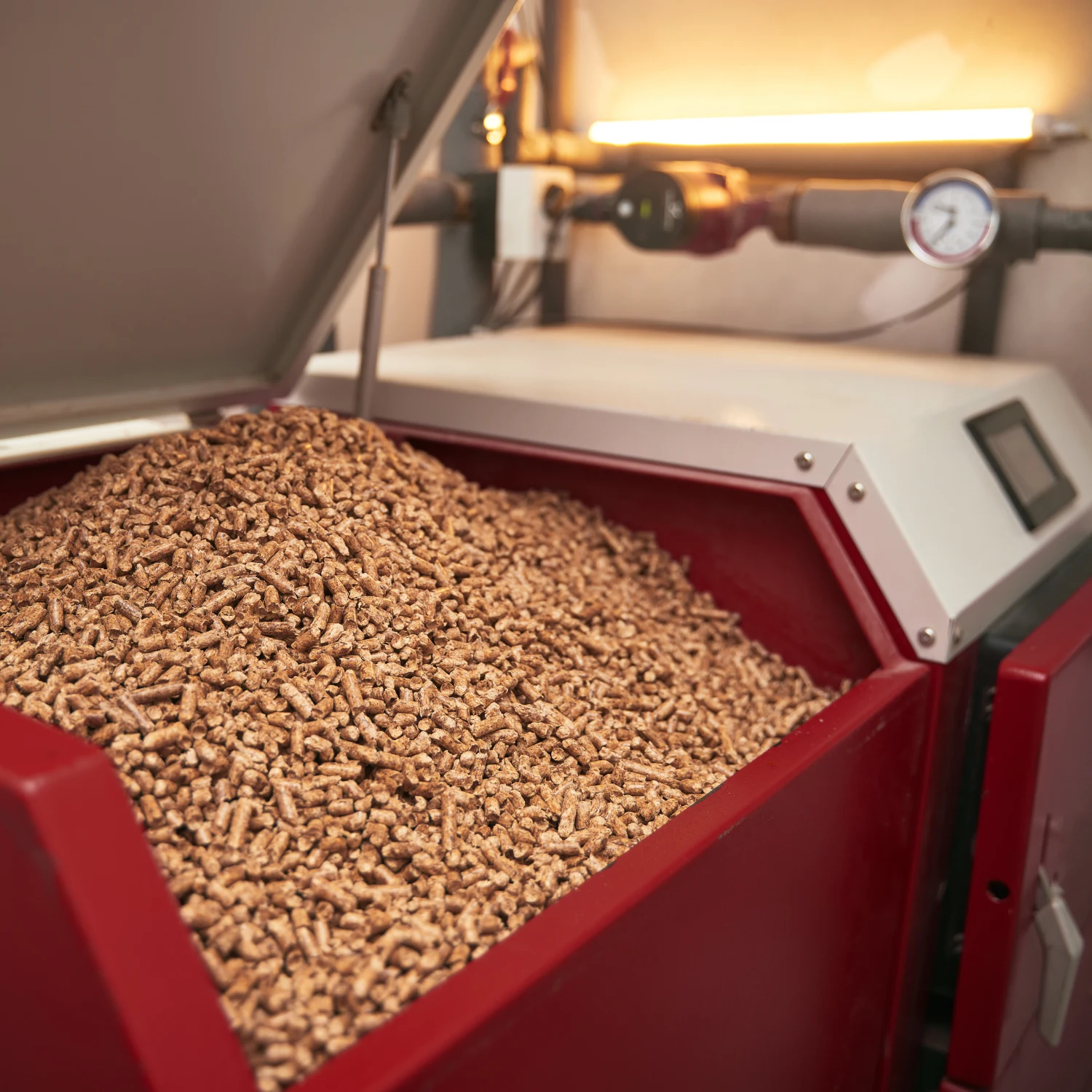 Pelletheizung im Keller