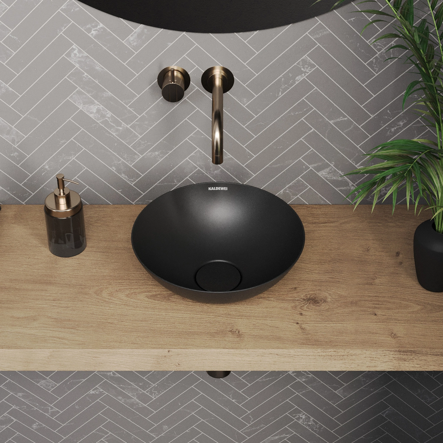 Kaldewei AVELLINO Waschtisch-Schale in schwarz matt