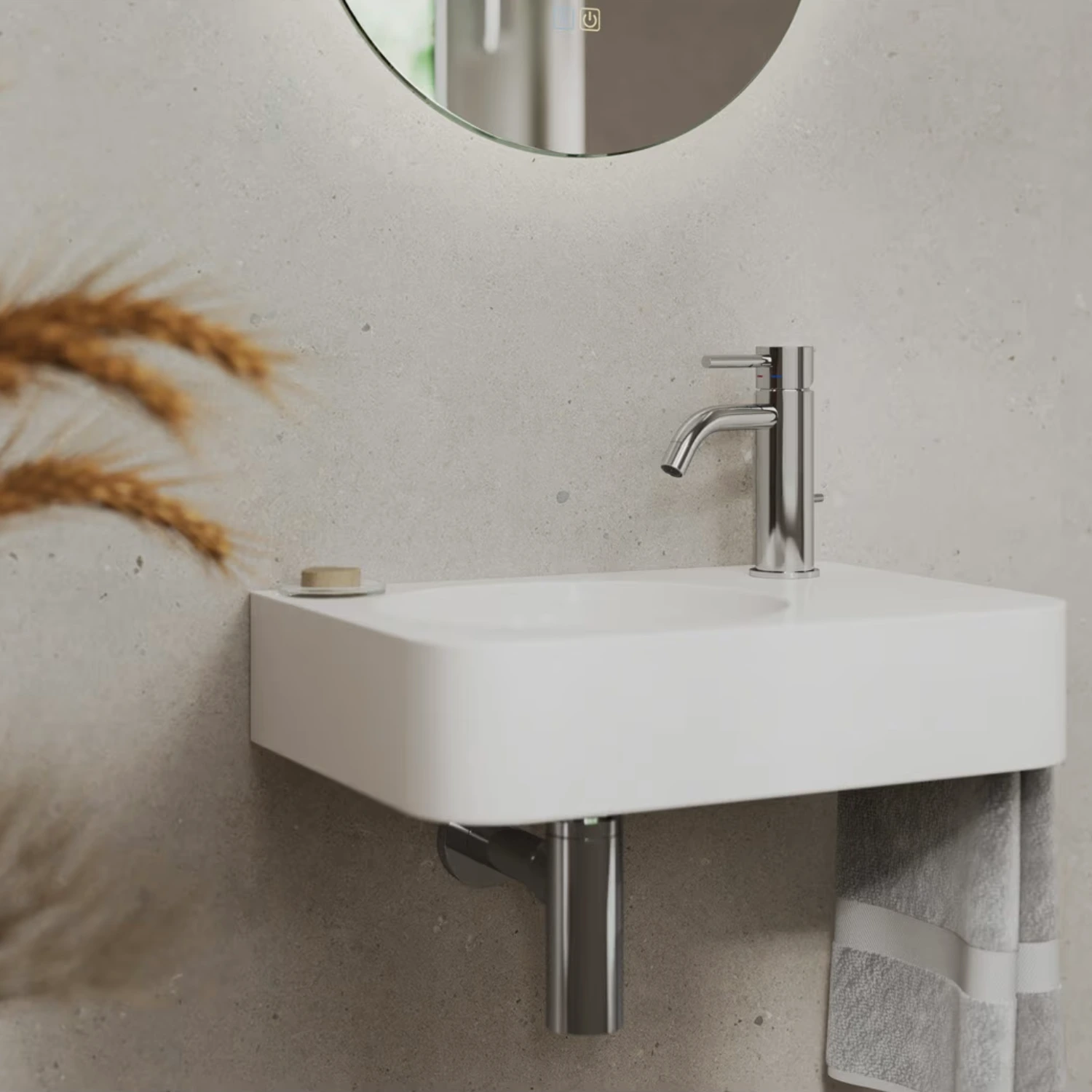 Kronenbach Lima 2.0 Waschtischeinhebelmischer in einem minimalistischen Bad