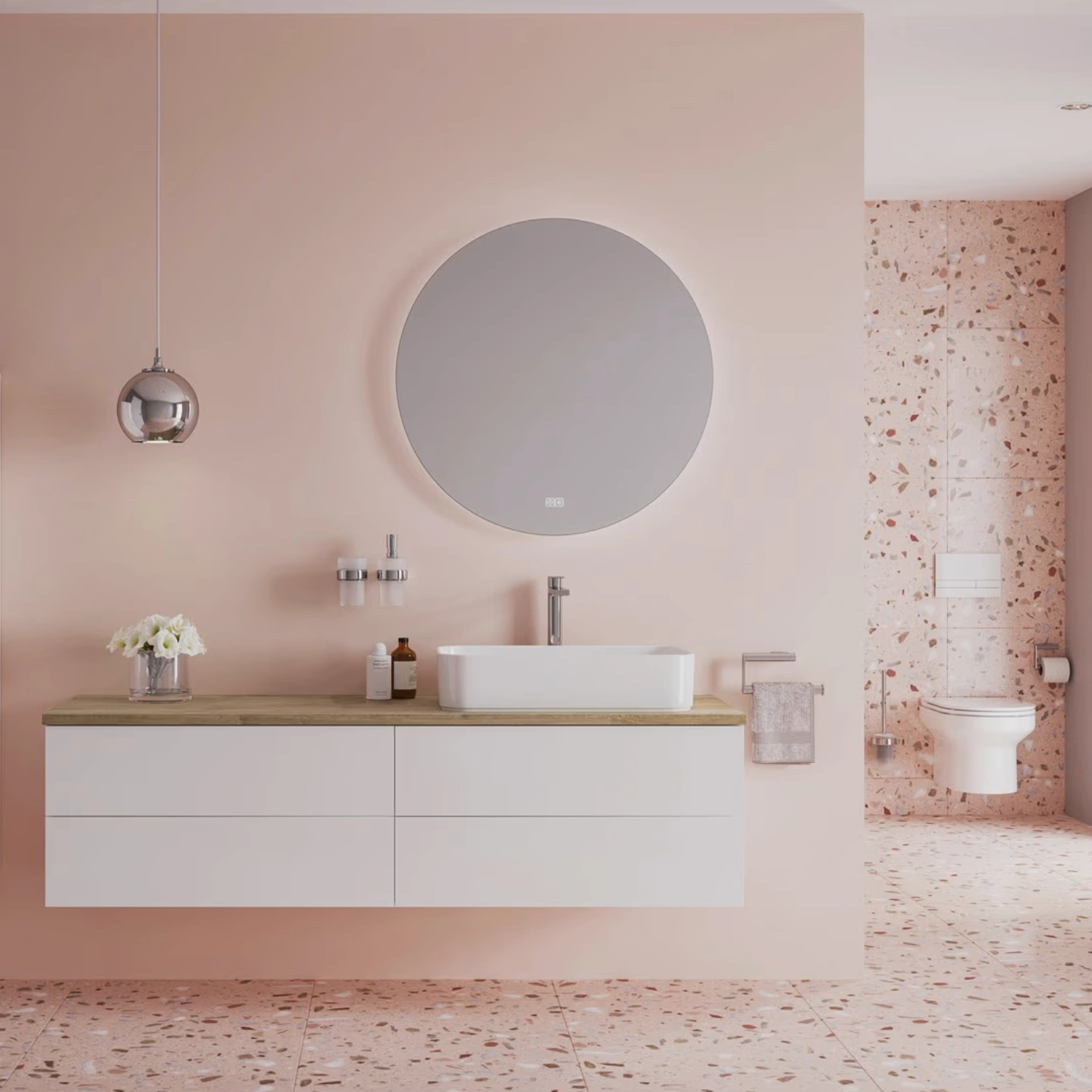 Pastellrosa als Trend bringt Ruhe und Gelassenheit in das Badezimmer