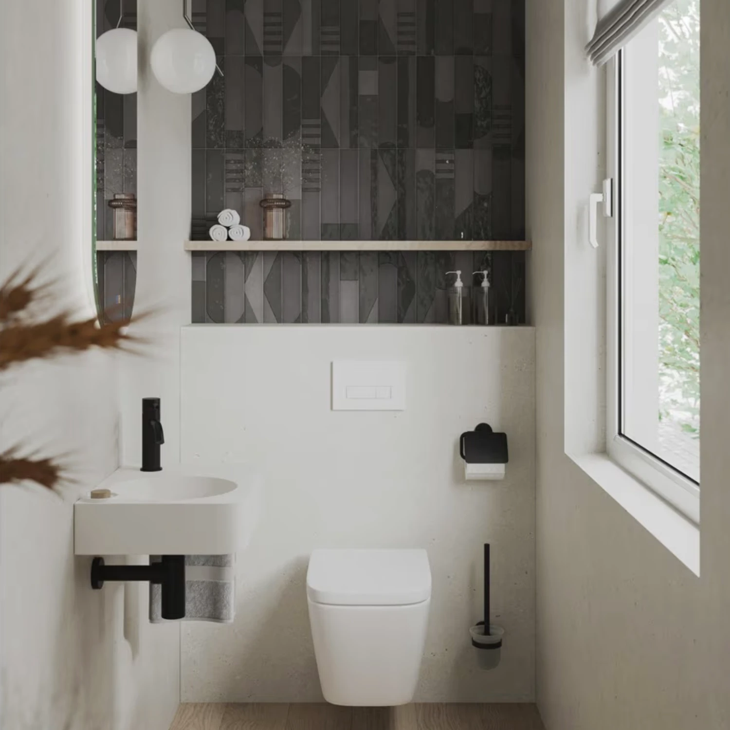 Kronenbach Waschtischarmatur Lima 2.0 in einem kleinen, gemütlichen Badezimmer