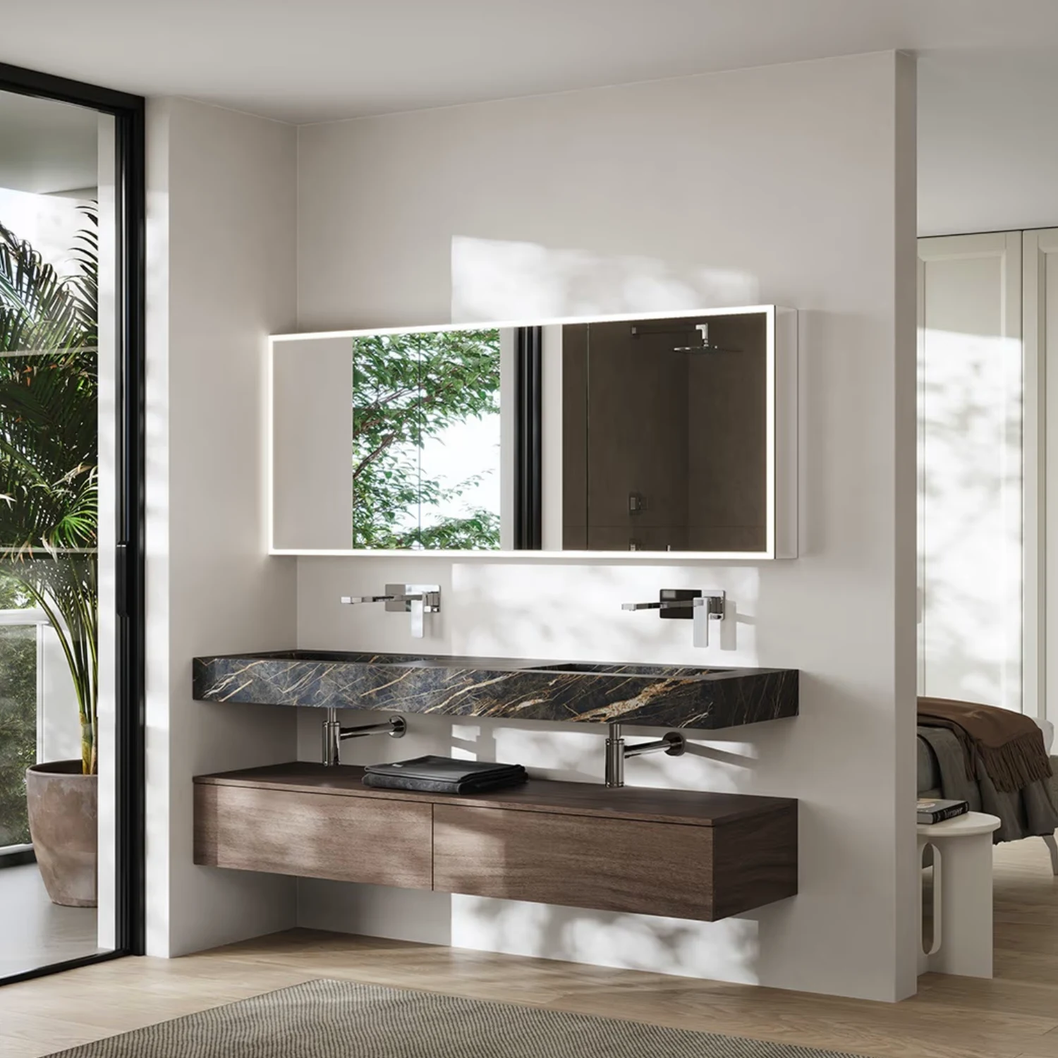 ALLUVION Atlas Sideboard in einem minimalistischem Bad.