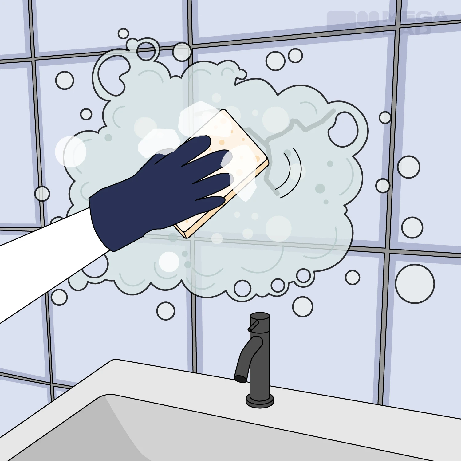 Reinigung der alten Fliesen