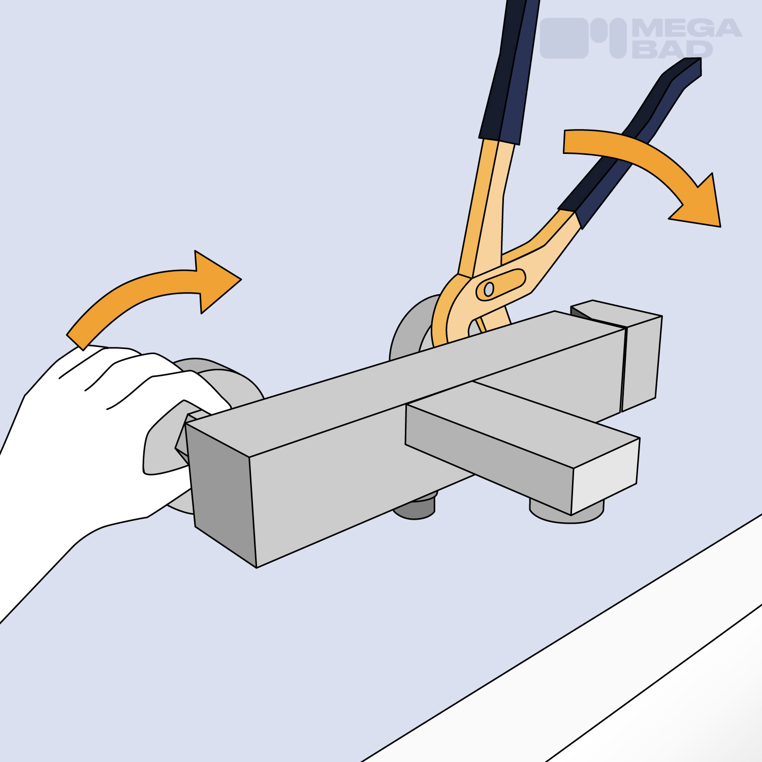 Montage der neuen Badarmatur