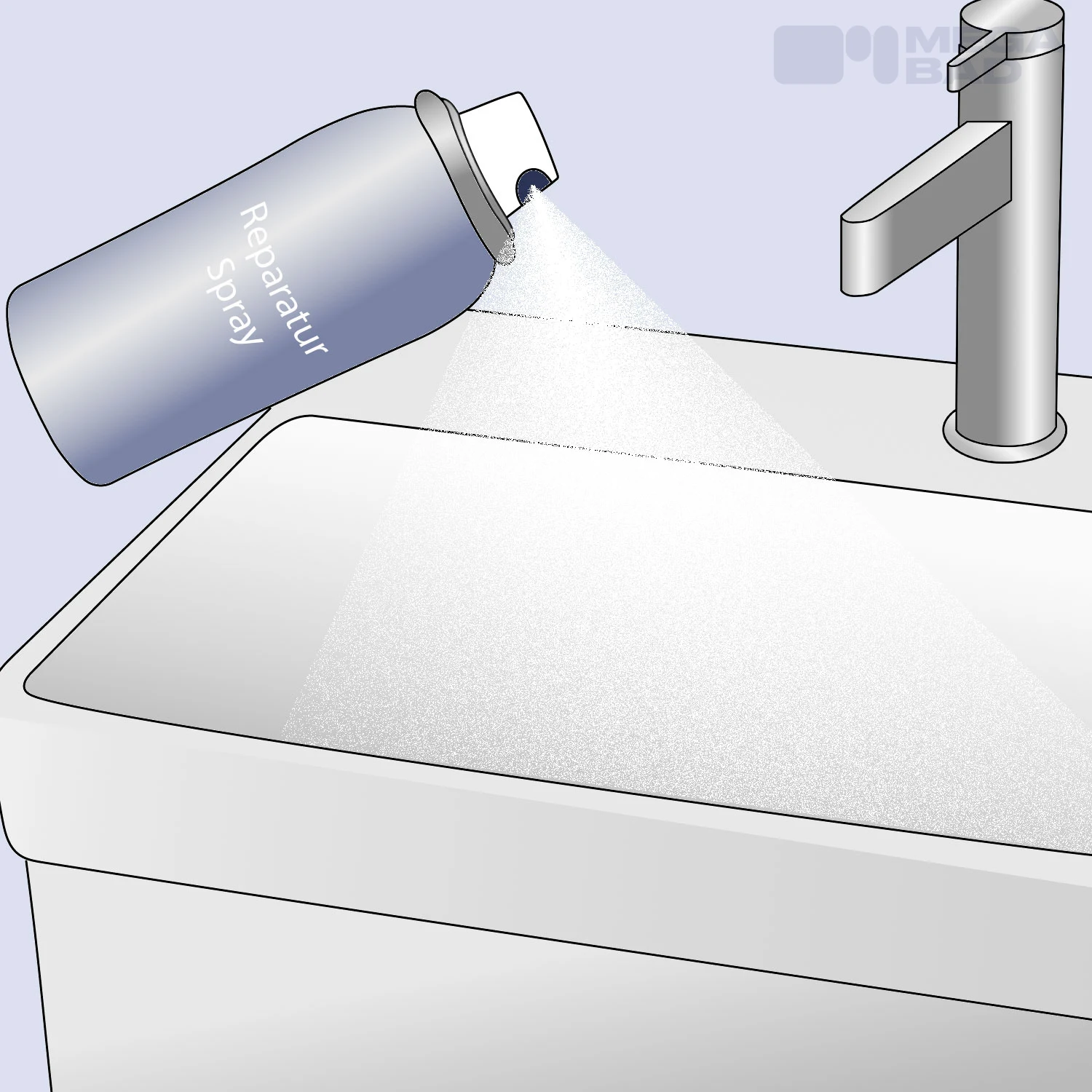 Als nächstes wird das Reparaturspray aufgetragen.