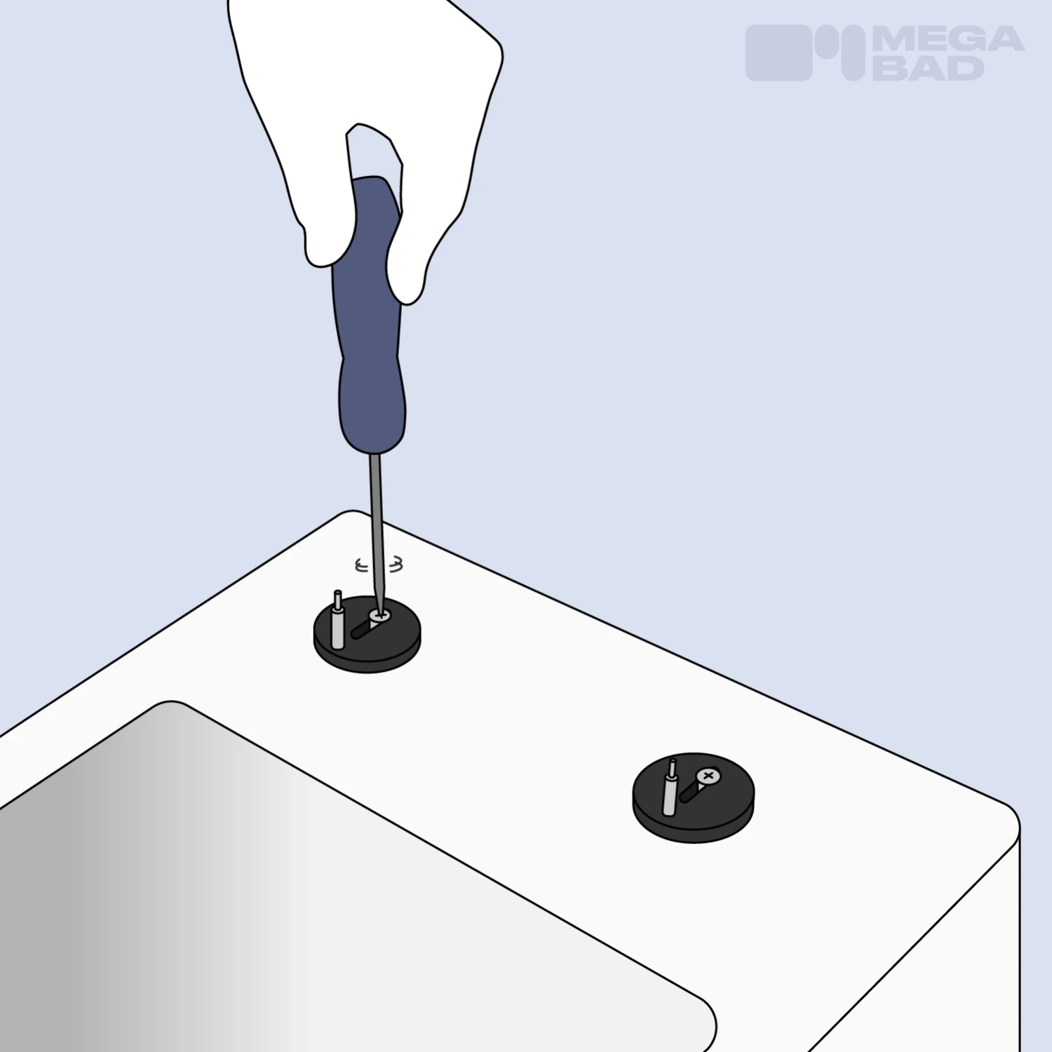 Einsetzen & leichte Befestigung der Gewindestangen.