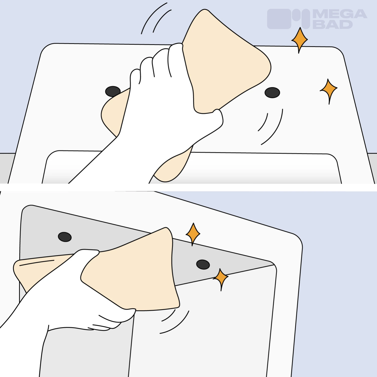 Ordentliche Reinigung der Befestigungslöcher.