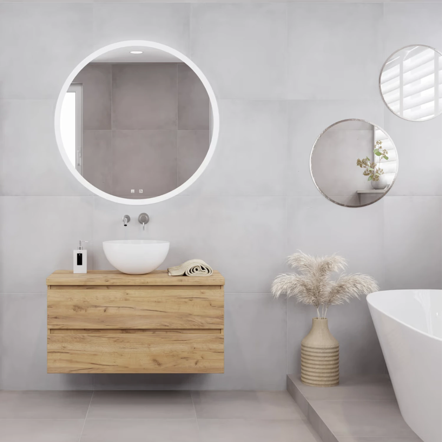 pianura Mia LED-Badspiegel mit Spiegelheizung für ein perfektes Badezimmerambiente in Ihrem modernen Traumbad.