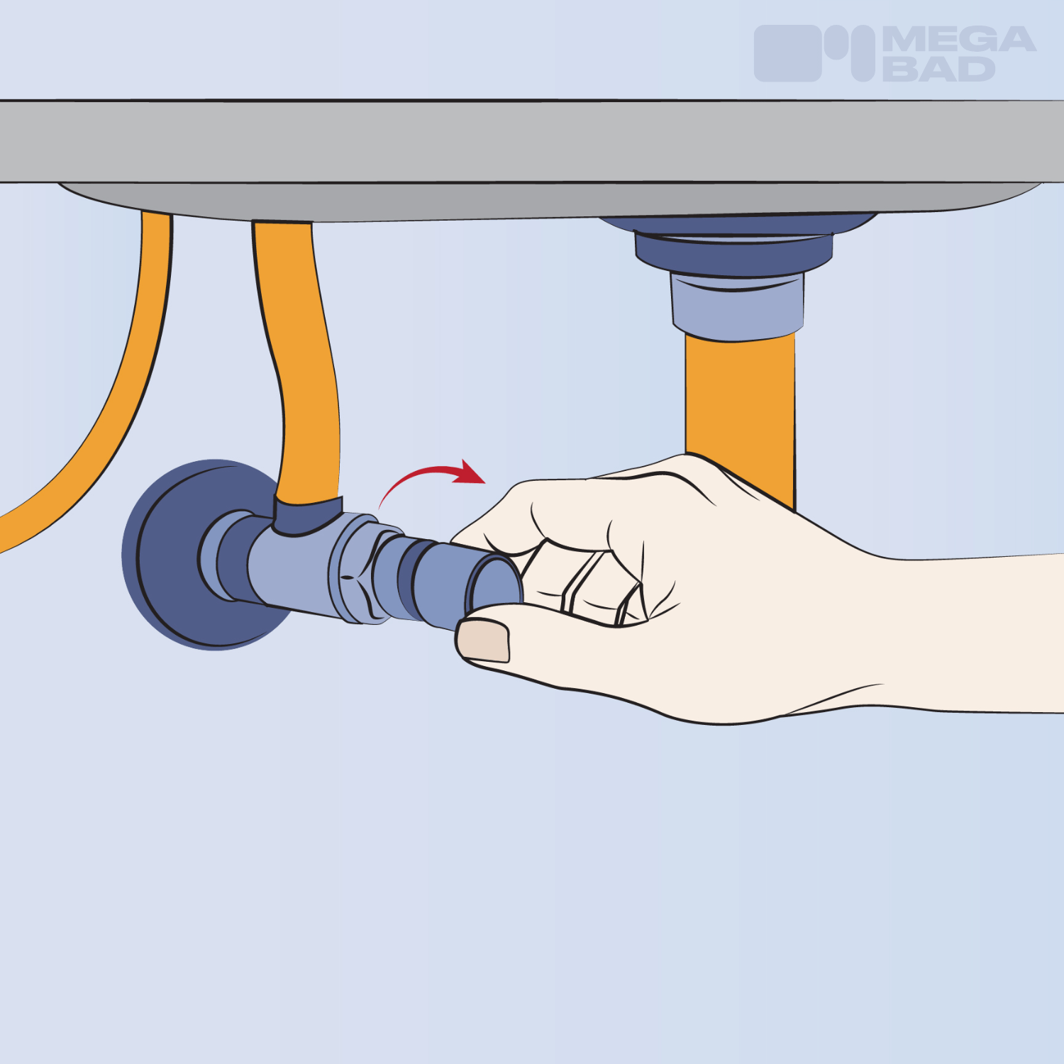 Zunächst wird die Wasserzufuhr mit Hilfe der Eckventile abgestellt.