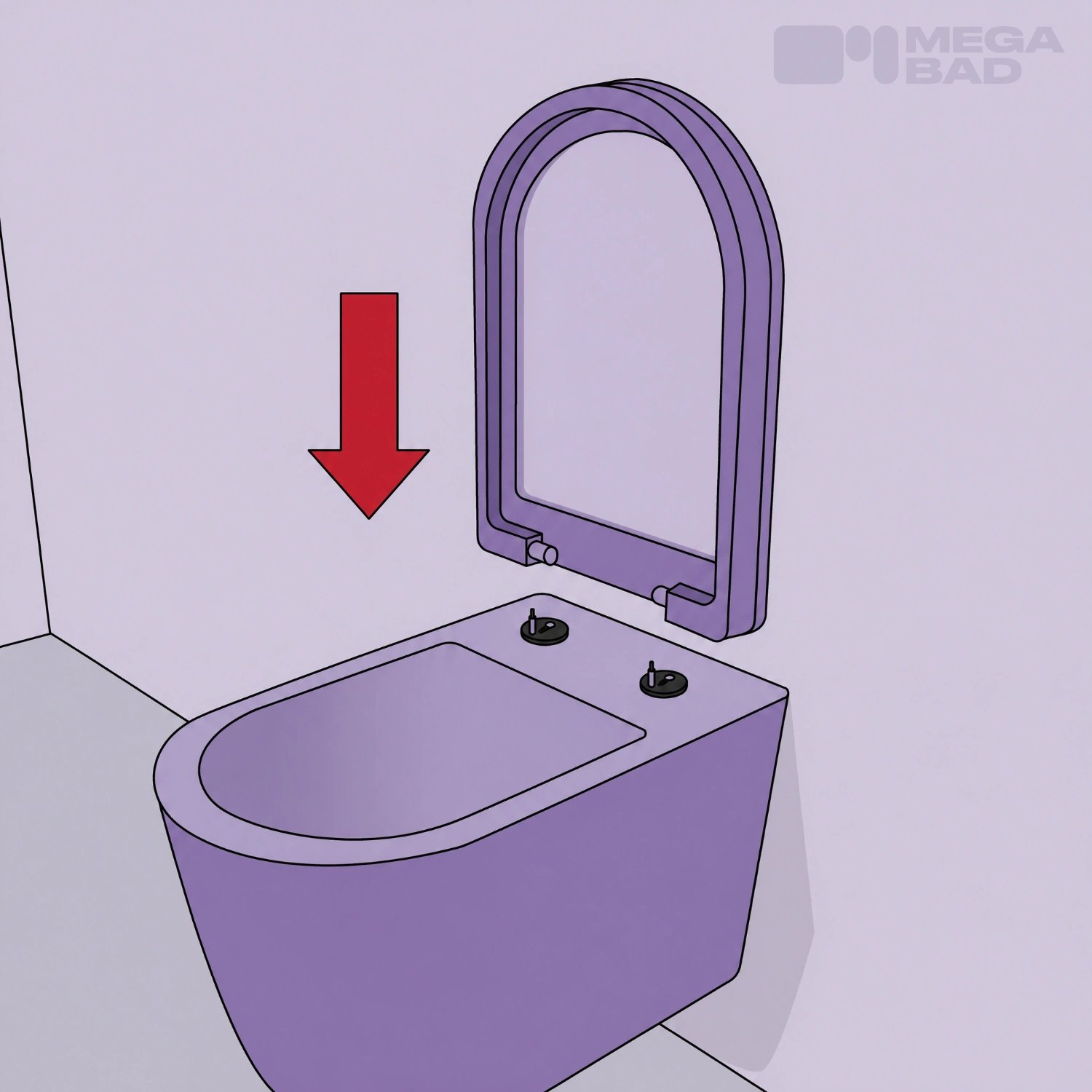 Probe Aufsetzen und Ausrichten des neuen WC-Sitzes.