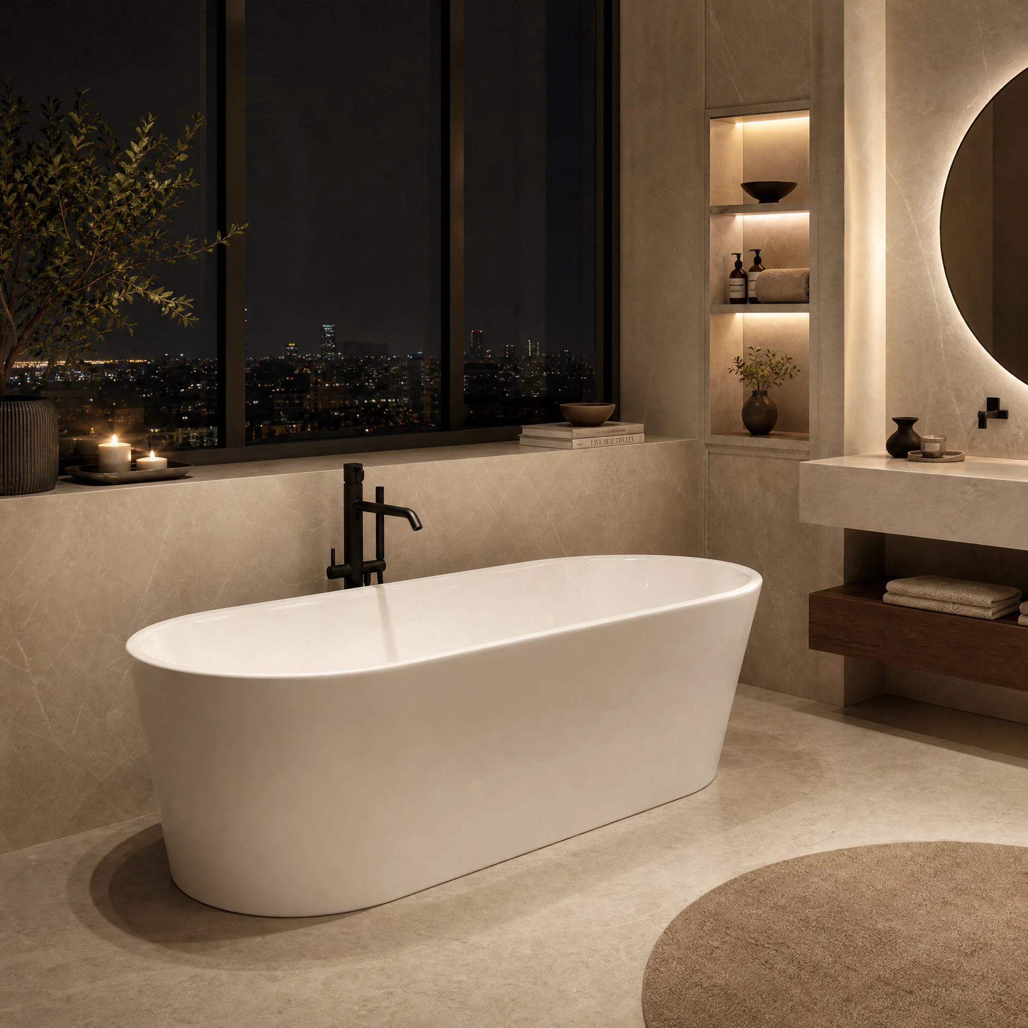 Freistehende Badewanne in Hotel Badezimmer
