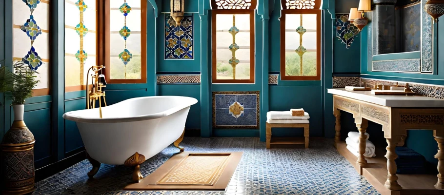 Orientalisch gestaltetes Luxus-Badezimmer