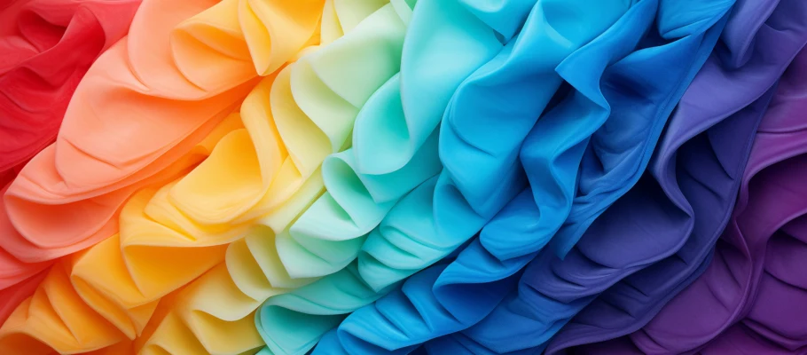Stoffe in Regenbogenfarben