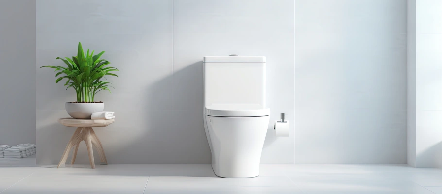 Weißes WC mit Absenkautomatik